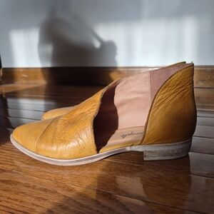 Free People Tan Leather Slip-On Shoes